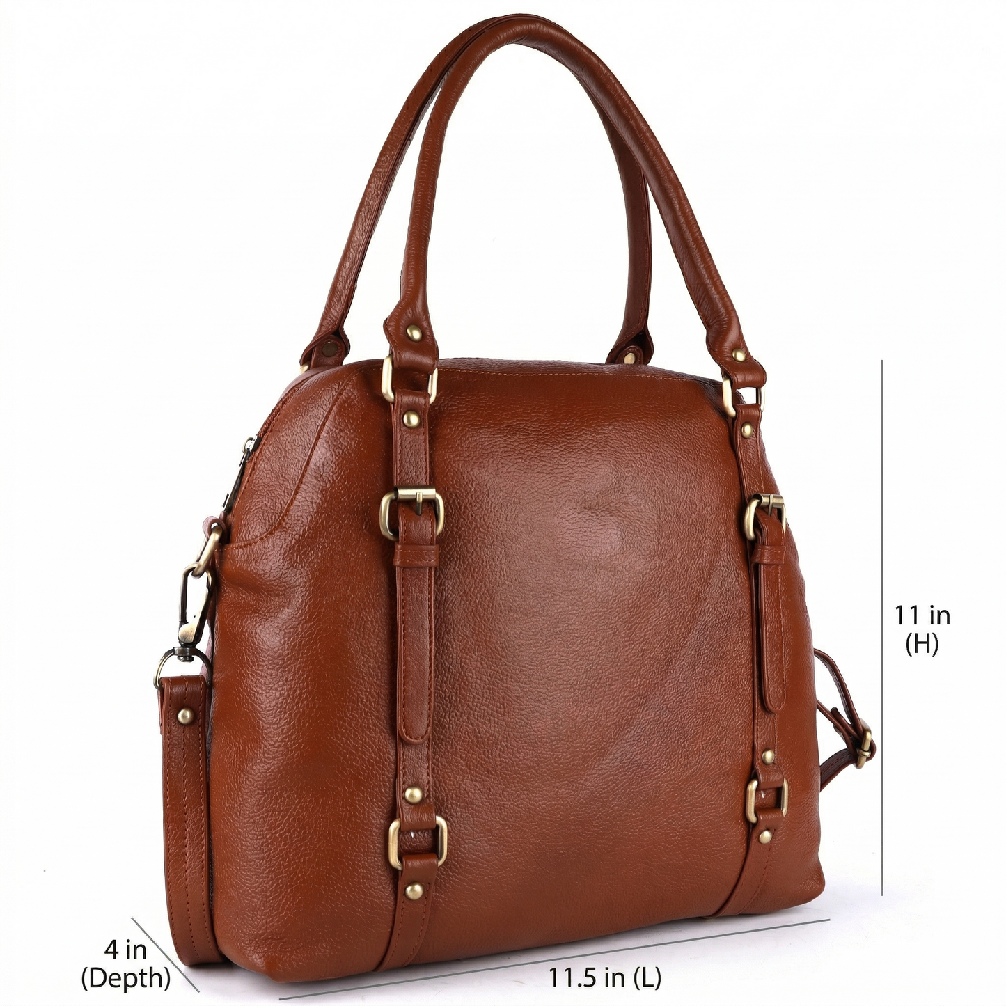 Livinwise Genuine TAN Leather Satchel Bag for Women & Girls