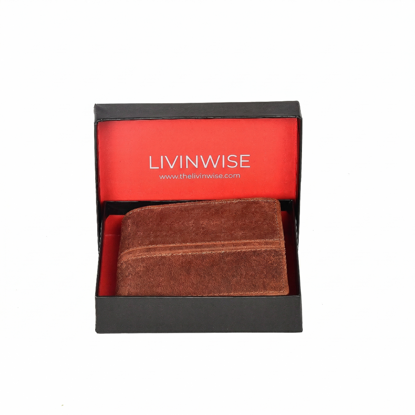 Livinwise Men’s Genuine Leather Bifold Wallet with Coin Pocket – Vintage Brown