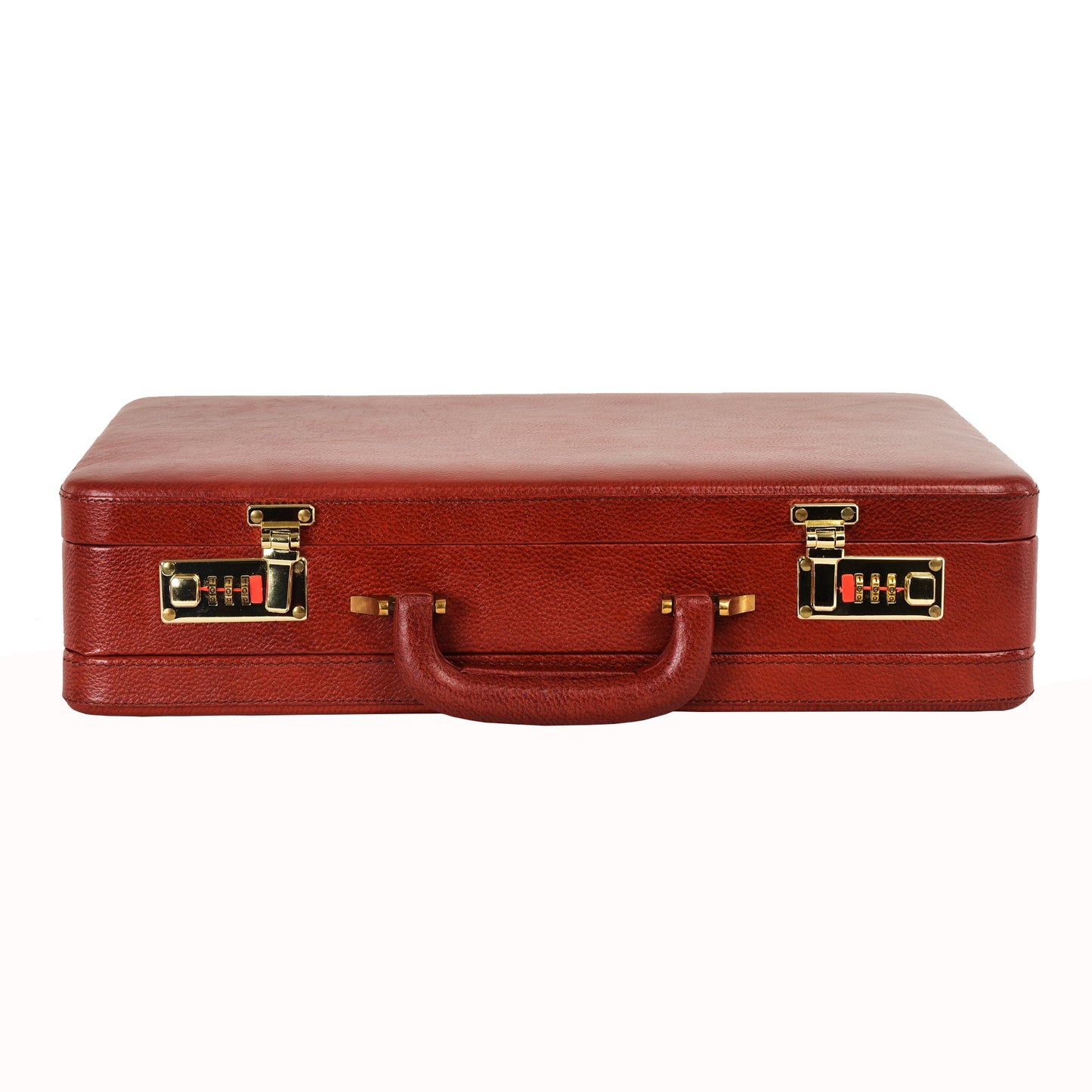 Handcrafted Expandable Genuine Leather Attaché Briefcase – 15.6" Laptop Professional Hard-Shell Case - Brown