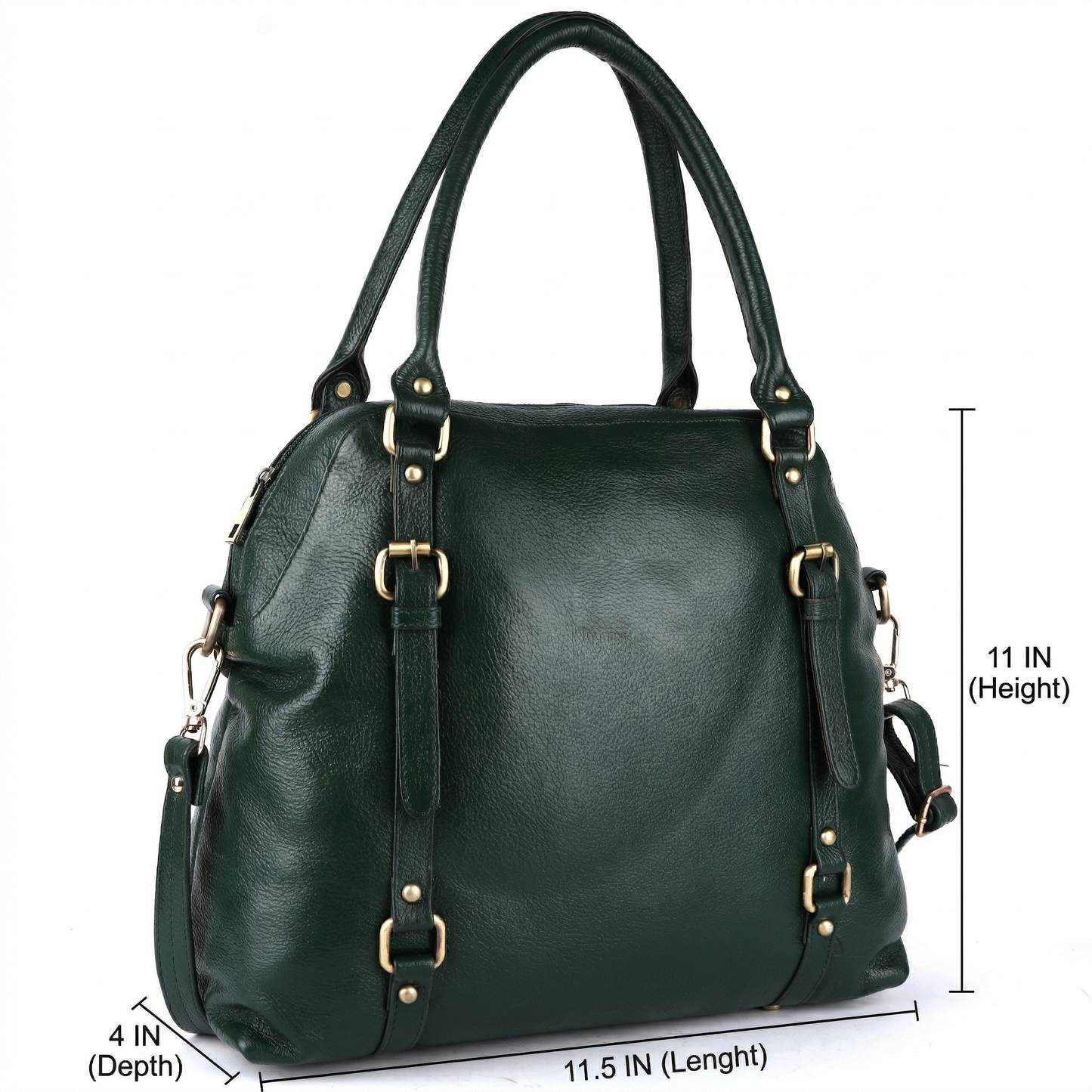 Livinwise Women's Green Pebble Leather Convertible Handbag