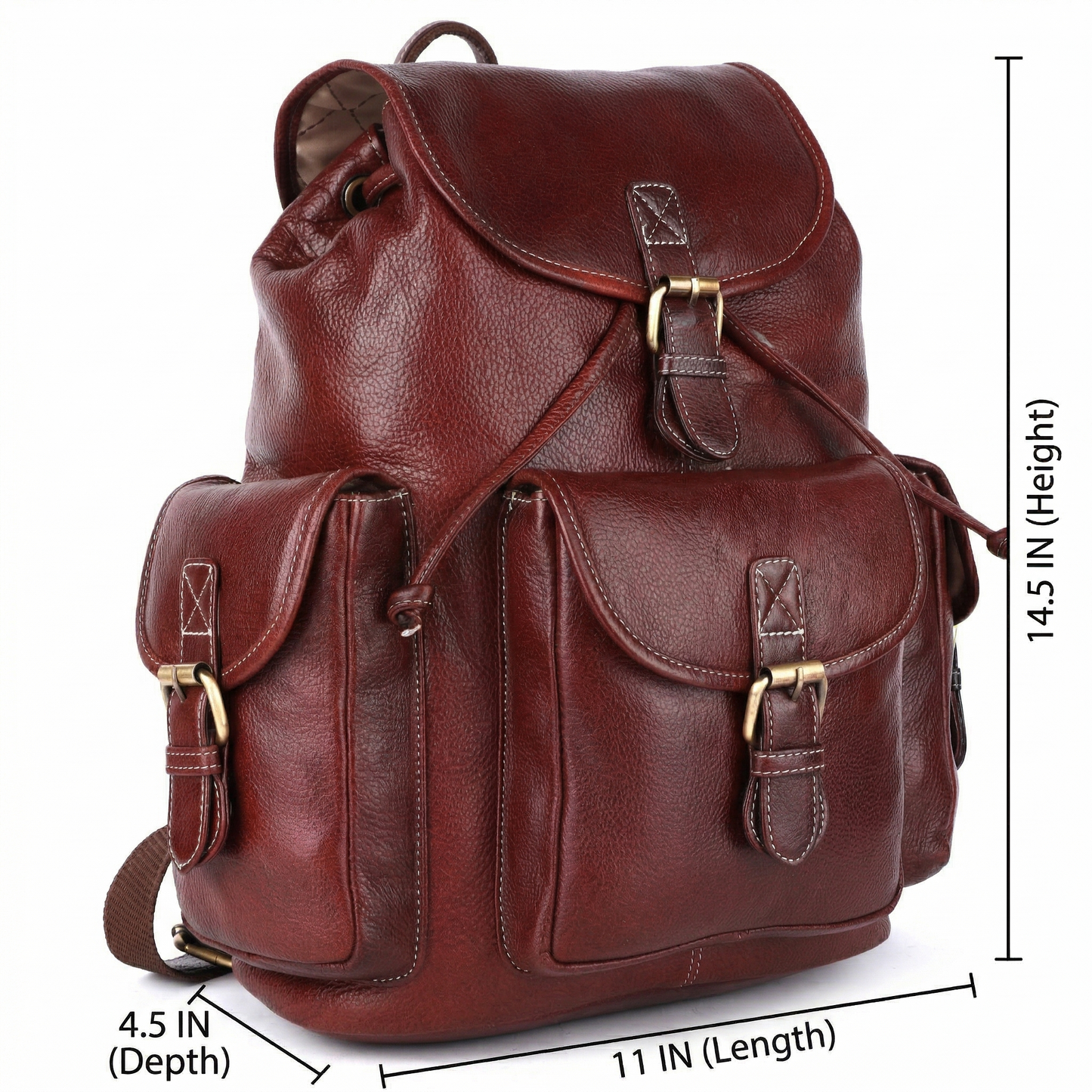 Livinwise Genuine Mahogany Leather Vintage Rucksack Backpack for Women