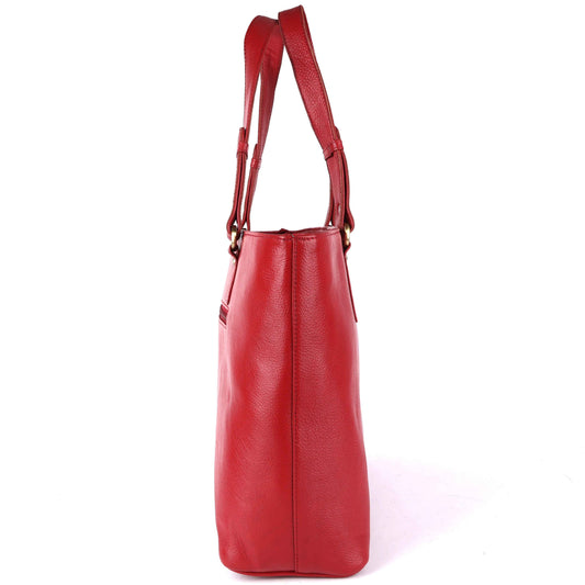 Livinwise Genuine Red Leather Tote Bag for Women