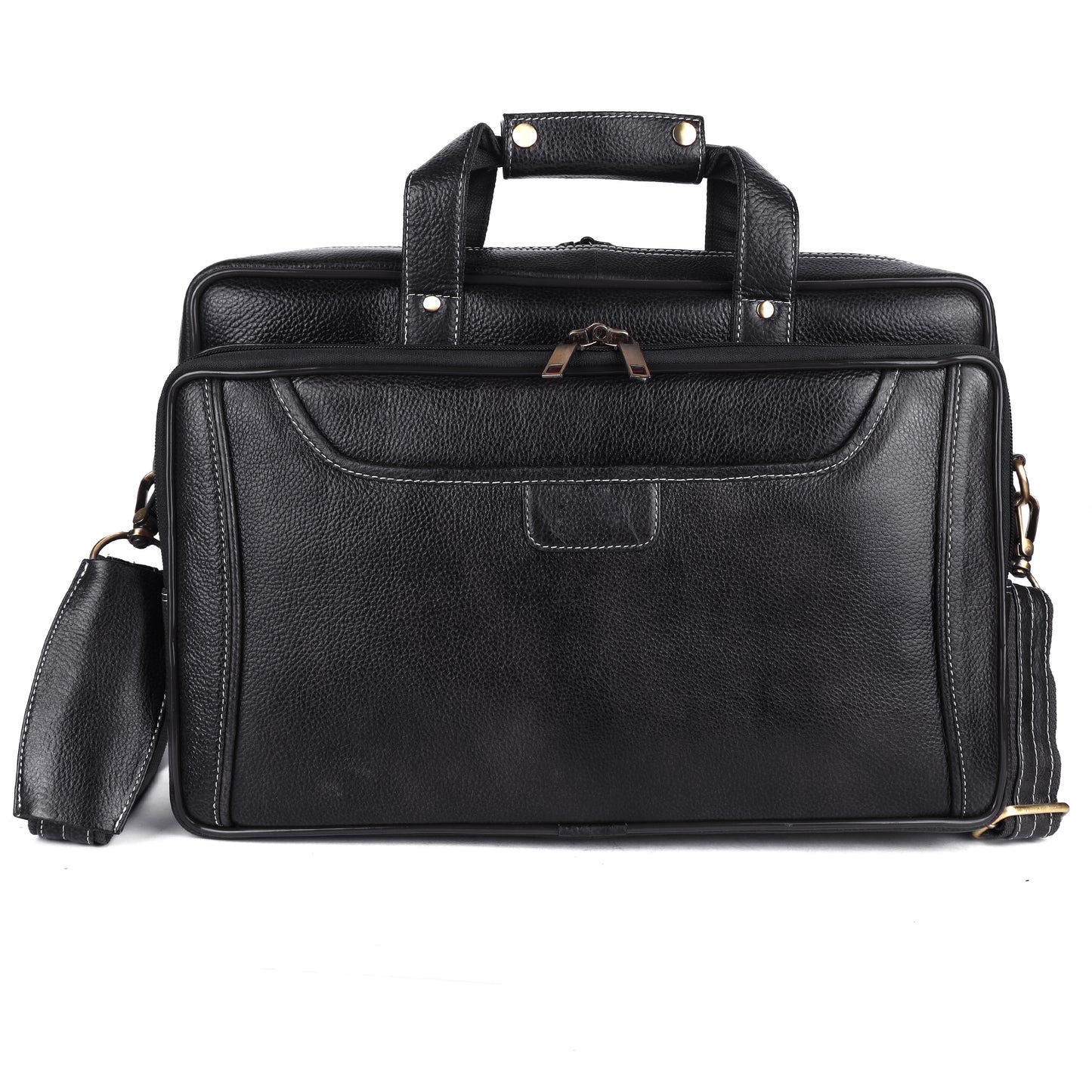 Genuine Leather Laptop Briefcase – 16" Multi-Compartment Executive Messenger Bag