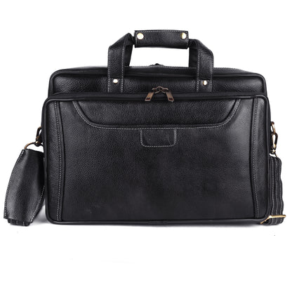 Genuine Leather Laptop Briefcase – 16" Multi-Compartment Executive Messenger Bag
