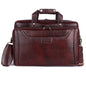 Genuine Leather Expandable Laptop Briefcase – 16" Multi-Compartment Messenger Bag for Men (Burgundy)