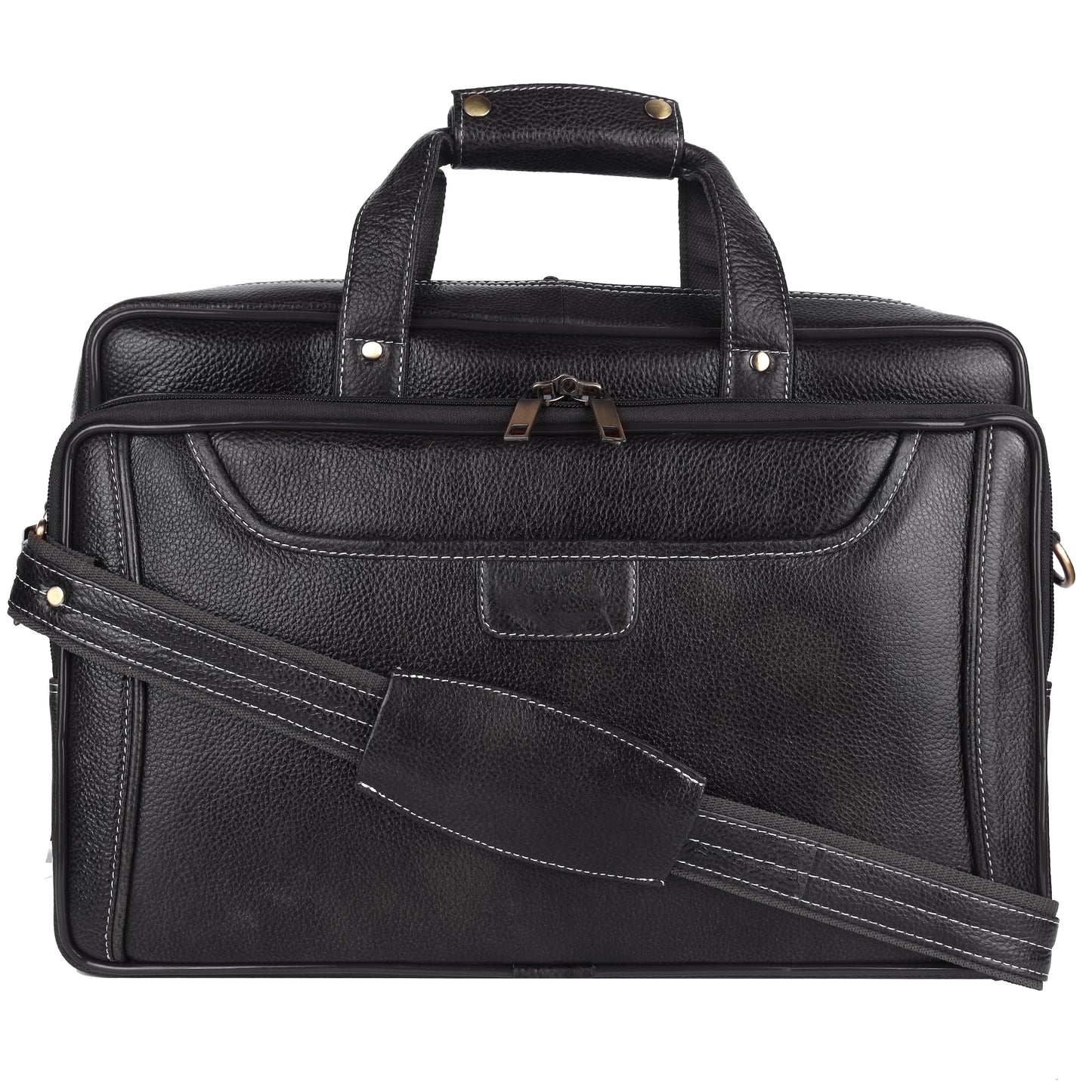 Genuine Leather Laptop Briefcase – 16" Multi-Compartment Executive Messenger Bag