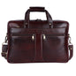 Top-Grain Leather Laptop Briefcase – 16" Professional Messenger Bag (Deep Mahogany)
