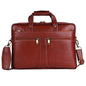 Genuine Leather Executive Briefcase – 16" Professional Laptop Bag (Vintage Tan)