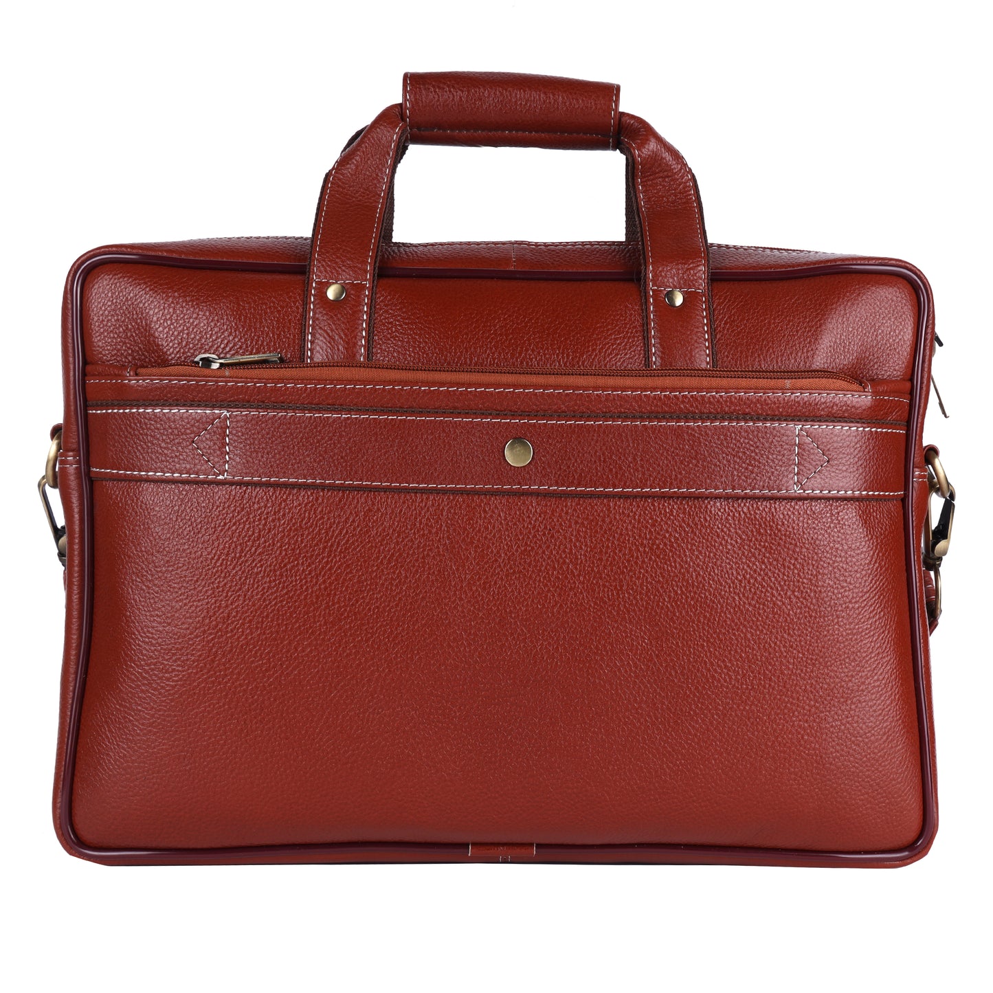 Genuine Leather Executive Briefcase – 16" Professional Laptop Bag (Vintage Tan)
