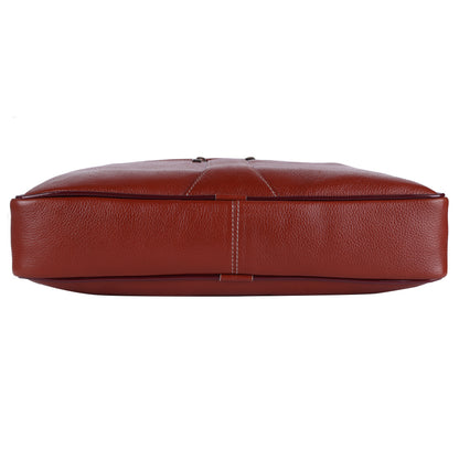 Genuine Leather Executive Briefcase – 16" Professional Laptop Bag (Vintage Tan)