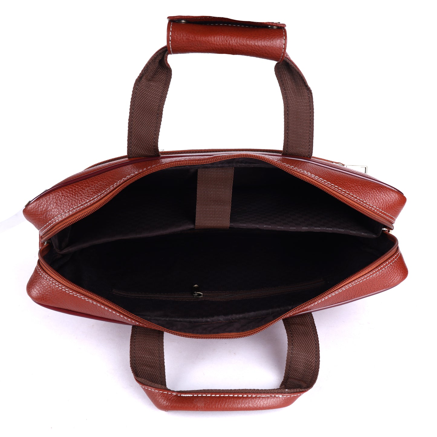 Genuine Leather Executive Briefcase – 16" Professional Laptop Bag (Vintage Tan)