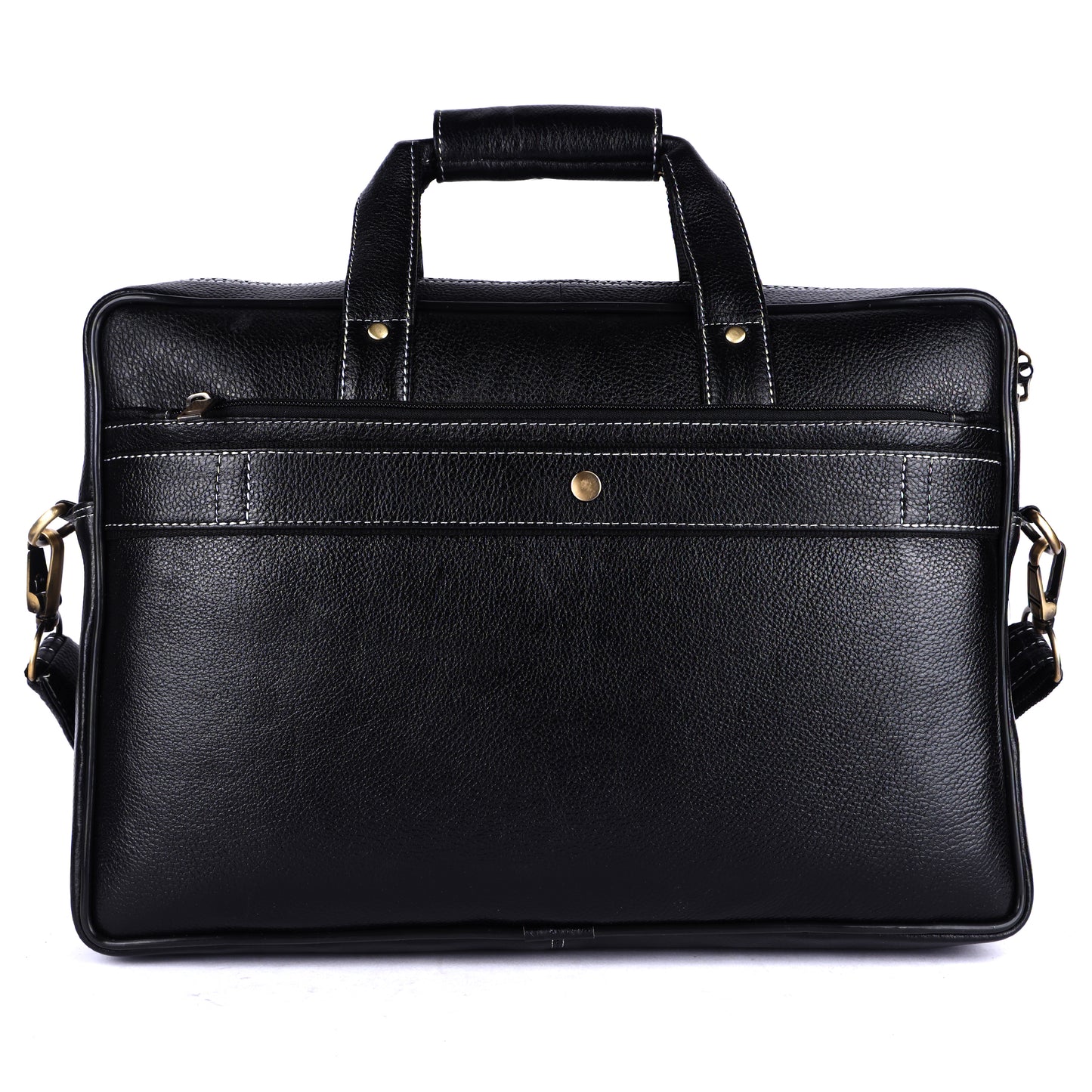 Leather Business Satchel – 16" Professional Work & Travel Messenger Bag (Black)