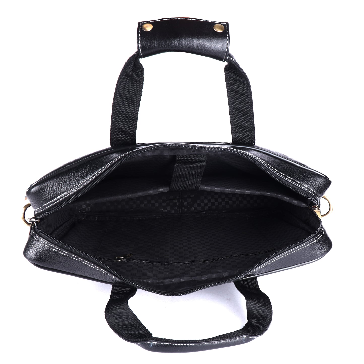 Leather Business Satchel – 16" Professional Work & Travel Messenger Bag (Black)