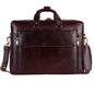 Leather Business Messenger Bag – 15" Laptop Bag with Adjustable Strap (Mahogany Brown)