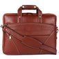 Vegan Leather Laptop Briefcase – 15.6" Multi-Pocket Executive Messenger Bag (Tan)