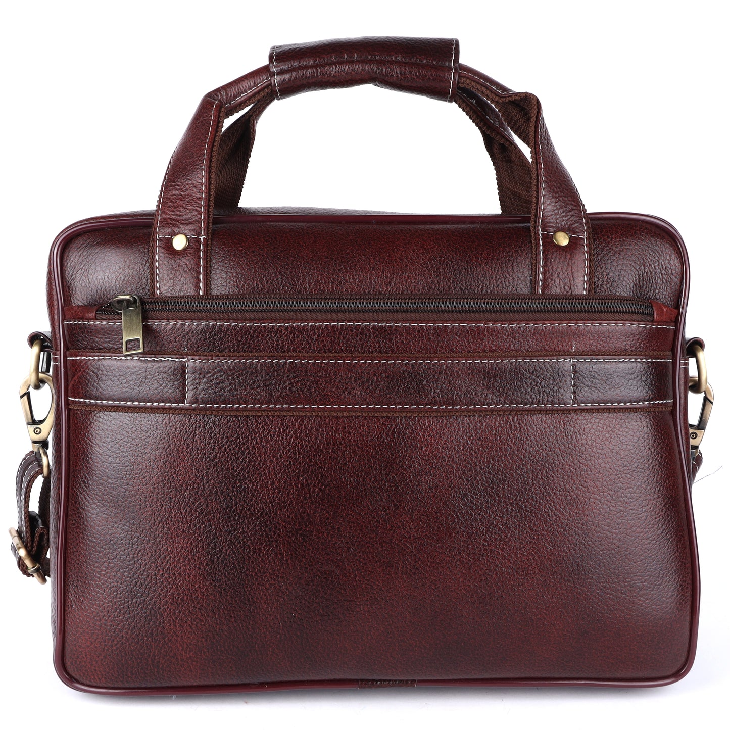 Heritage Leather Multi-Pocket Briefcase – 15.6" Laptop Messenger Bag - Brown