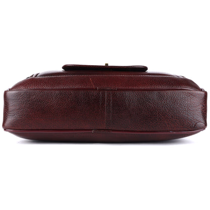 Heritage Leather Multi-Pocket Briefcase – 15.6" Laptop Messenger Bag - Brown