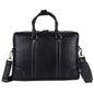 Grained Leather Executive Briefcase – 15.5" Professional Laptop Messenger Bag (Black)