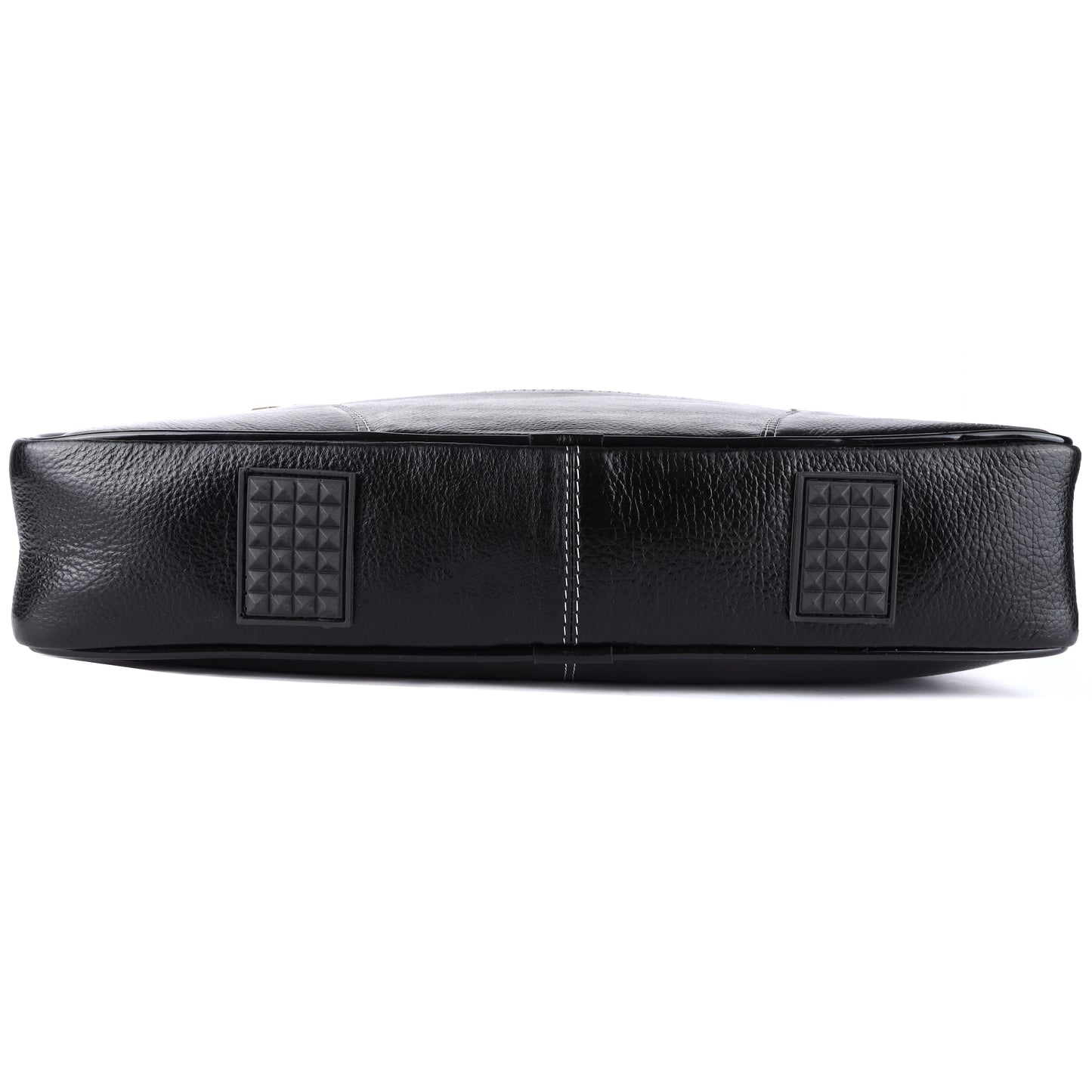 Vegan Leather Laptop Briefcase – 15.6" Multi-Pocket Executive Messenger Bag (Black)