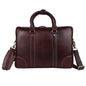 Premium Full-Grain Leather 15" Laptop Briefcase – Deep Mahogany