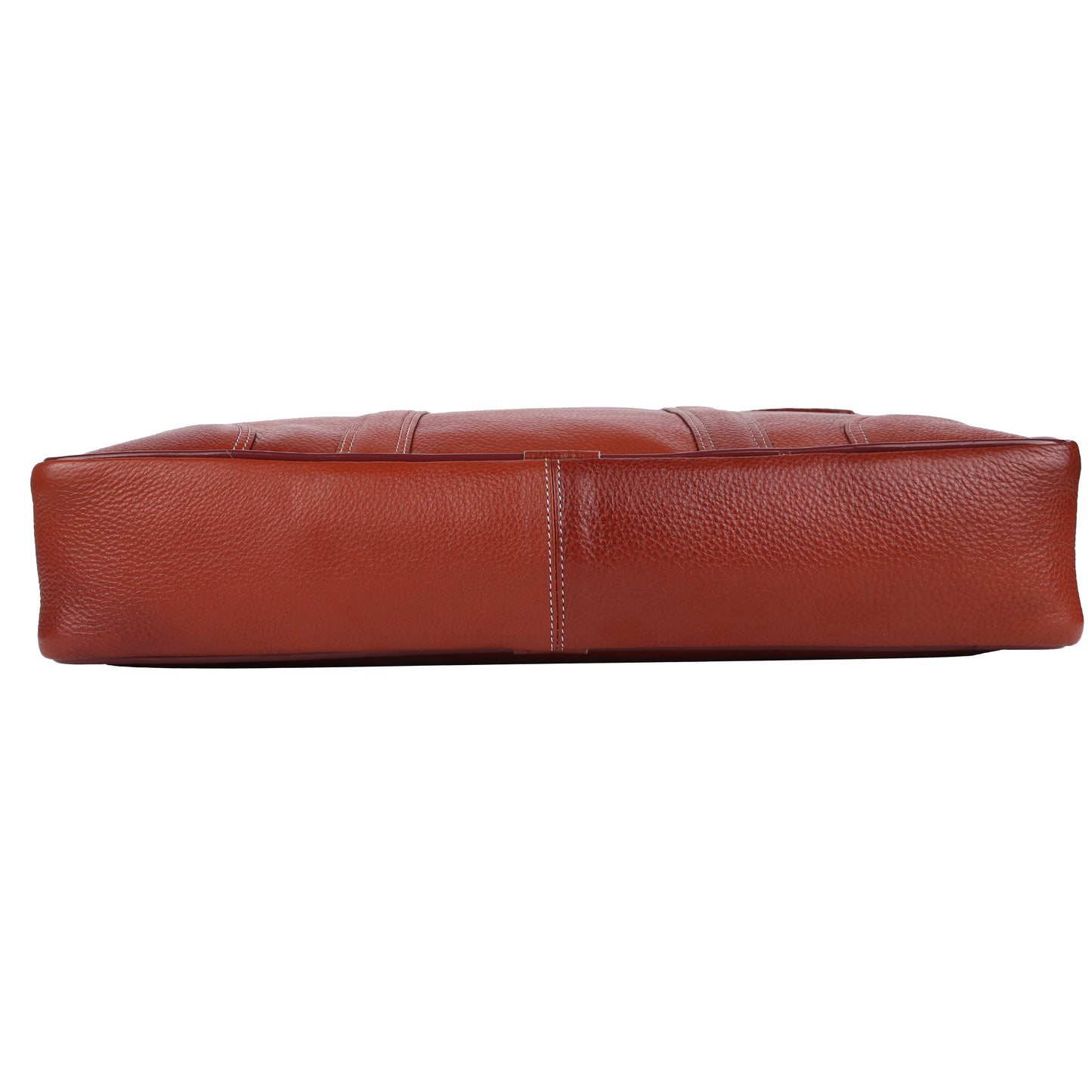 Full-Grain Leather Executive Laptop Briefcase – 15.5" (Cognac Brown)