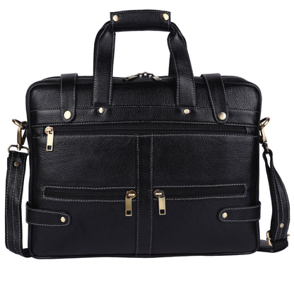 Water-Resistant Leather Laptop Bag – 15" Lightweight Office Messenger Bag