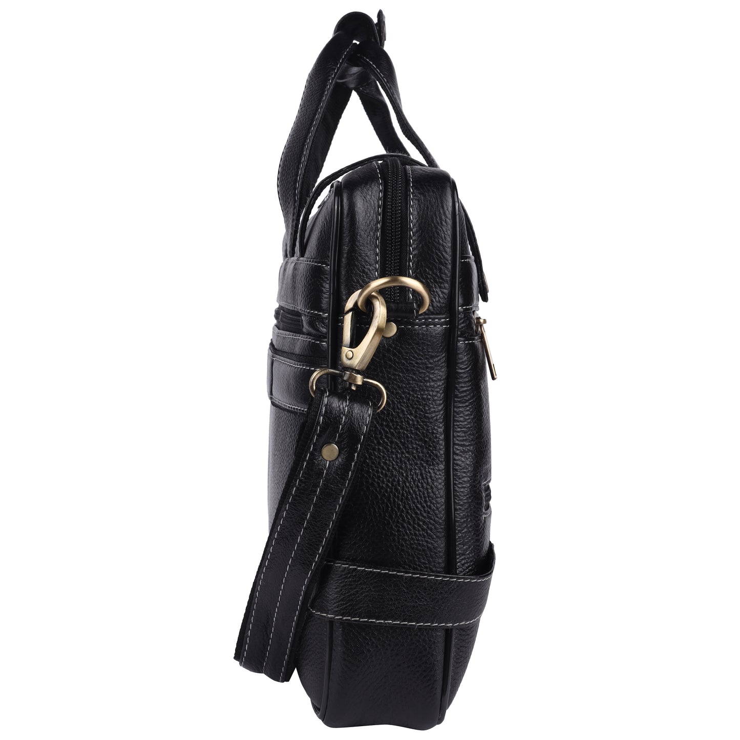 Water-Resistant Leather Laptop Bag – 15" Lightweight Office Messenger Bag