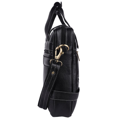 Water-Resistant Leather Laptop Bag – 15" Lightweight Office Messenger Bag