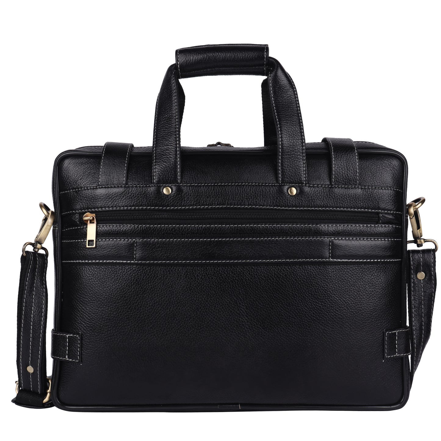 Water-Resistant Leather Laptop Bag – 15" Lightweight Office Messenger Bag