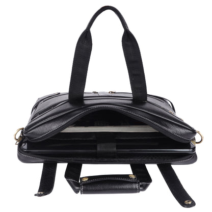 Water-Resistant Leather Laptop Bag – 15" Lightweight Office Messenger Bag