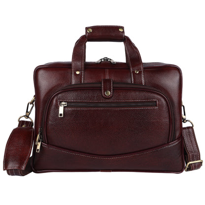 Faux Leather Laptop Briefcase – 15.6" Professional Messenger Bag (Burgundy)