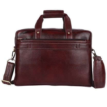 Faux Leather Laptop Briefcase – 15.6" Professional Messenger Bag (Burgundy)