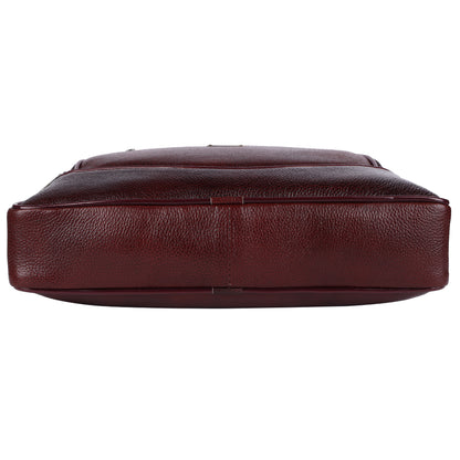 Faux Leather Laptop Briefcase – 15.6" Professional Messenger Bag (Burgundy)
