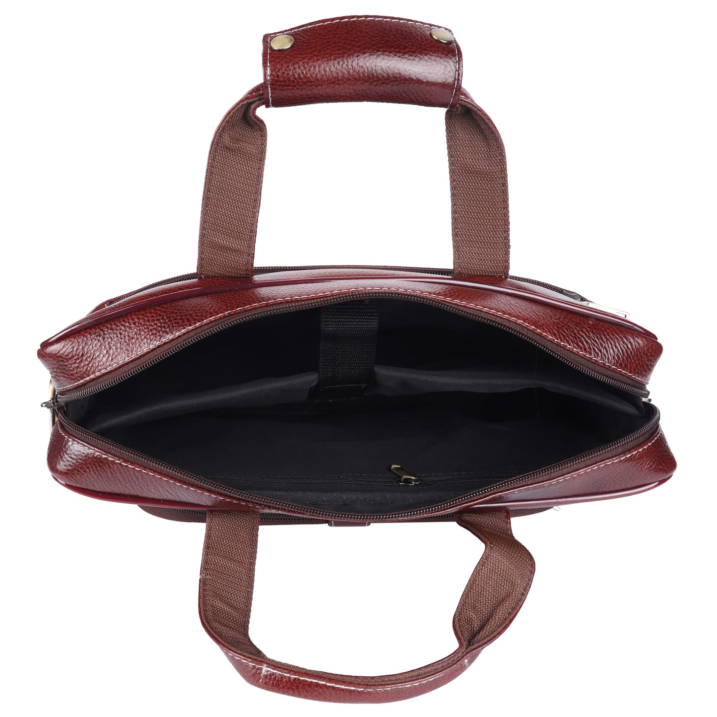 Faux Leather Laptop Briefcase – 15.6" Professional Messenger Bag (Burgundy)