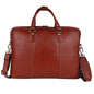 Full-Grain Leather Laptop Briefcase – 15.5" Professional Messenger Bag (Tan)