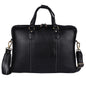 Genuine Leather Laptop Briefcase – 15.5" Executive Messenger Bag (Black)