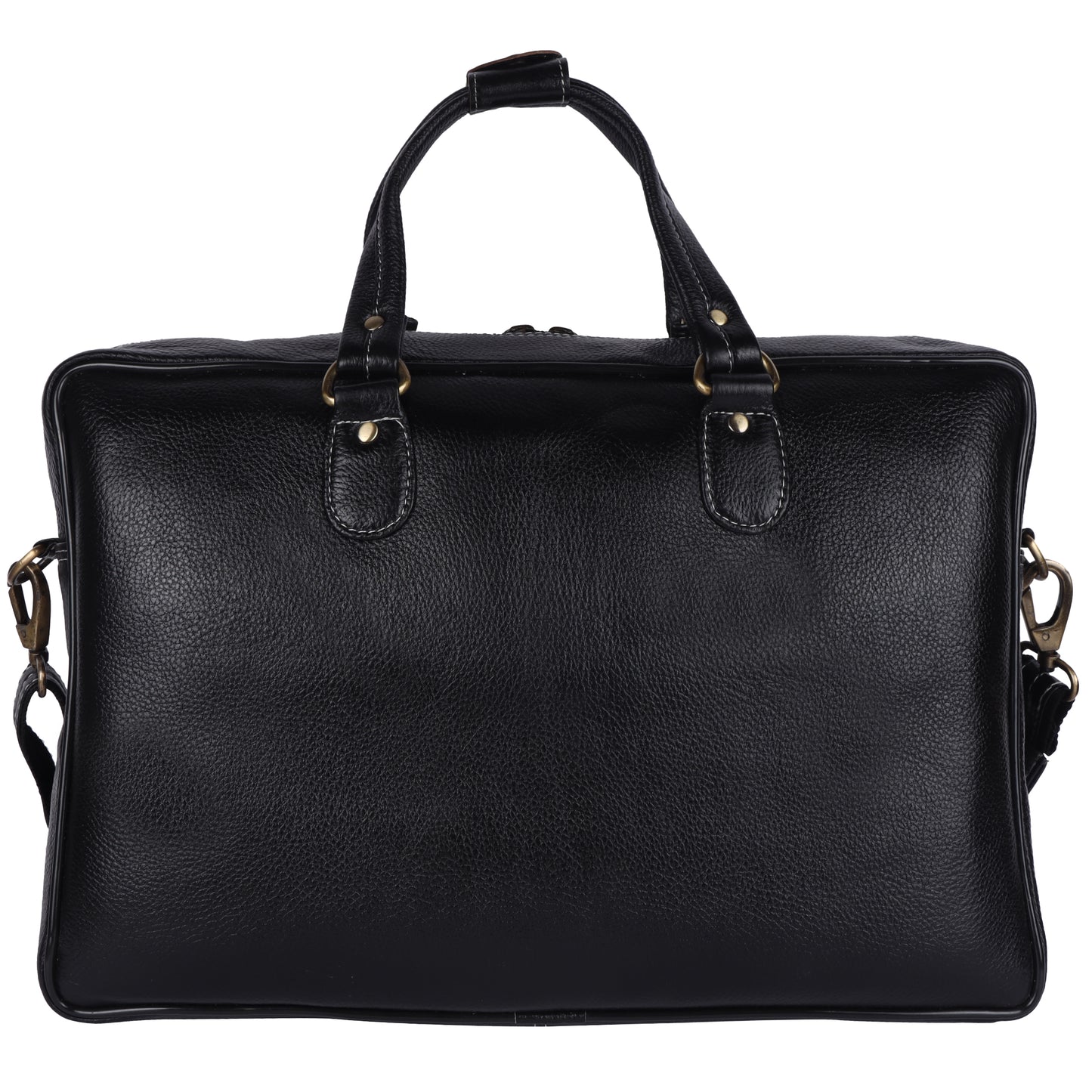 Genuine Leather Laptop Briefcase – 15.5" Executive Messenger Bag (Black)