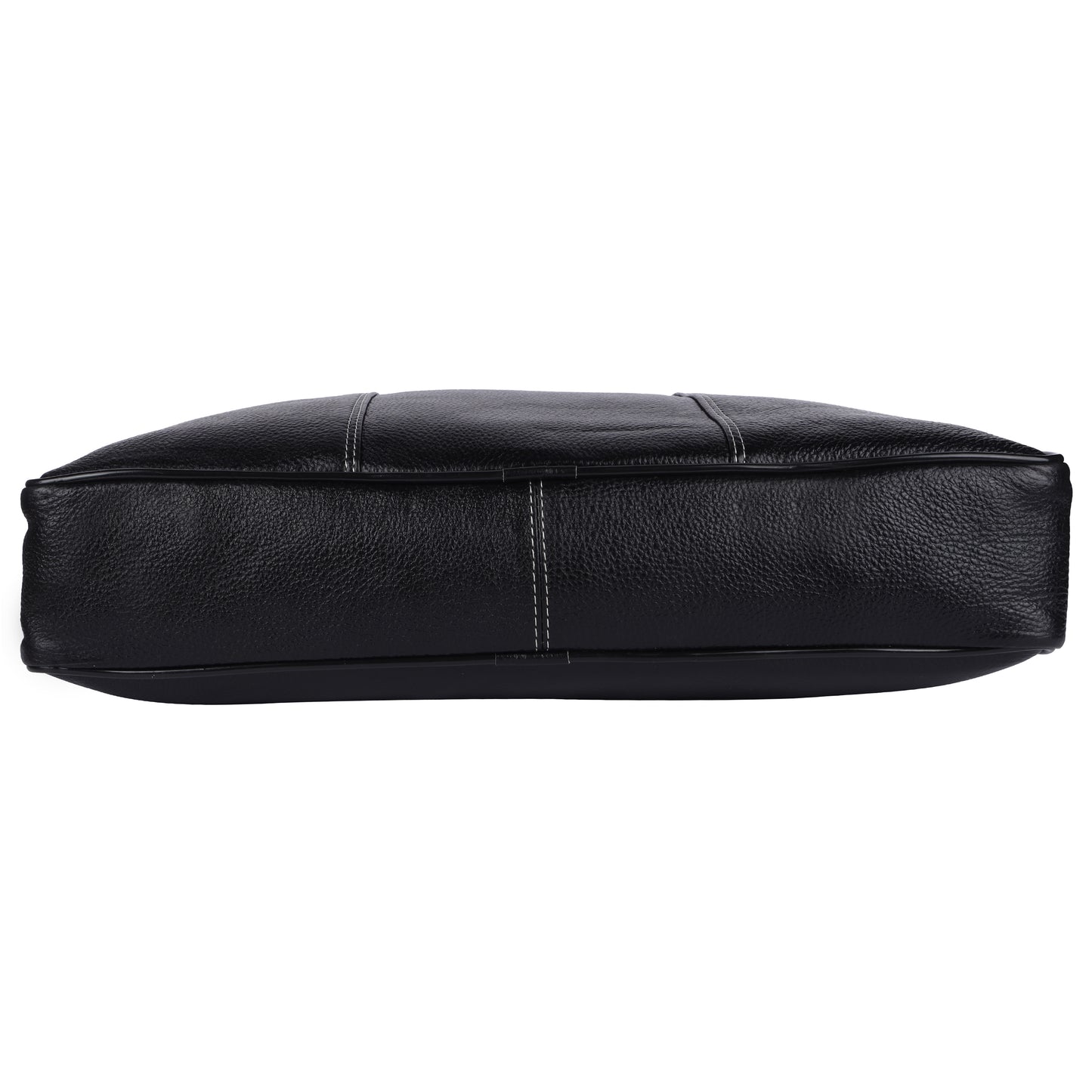 Genuine Leather Laptop Briefcase – 15.5" Executive Messenger Bag (Black)