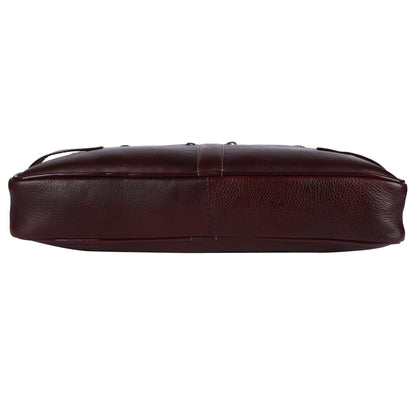 Handcrafted Leather Laptop Briefcase – 15" Business Travel Messenger Bag (Coffee Brown)