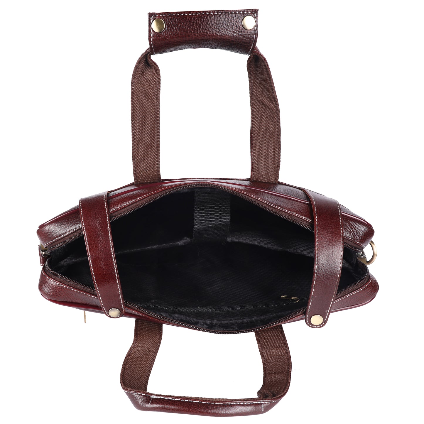 Handcrafted Leather Laptop Briefcase – 15" Business Travel Messenger Bag (Coffee Brown)
