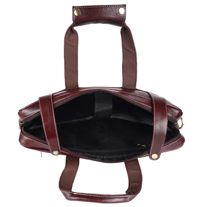 Handcrafted Leather Laptop Briefcase – 15" Business Travel Messenger Bag (Coffee Brown)