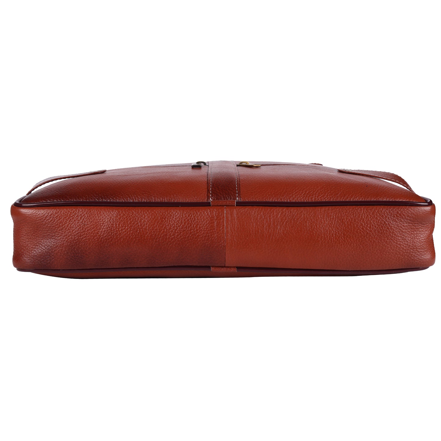 Full-Grain Leather Executive Briefcase – 15" Multi-Pocket Laptop Bag (Heritage Brown)