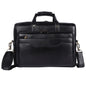 Genuine Leather Laptop Briefcase – 15.5" Professional Messenger Bag for Men (Black)