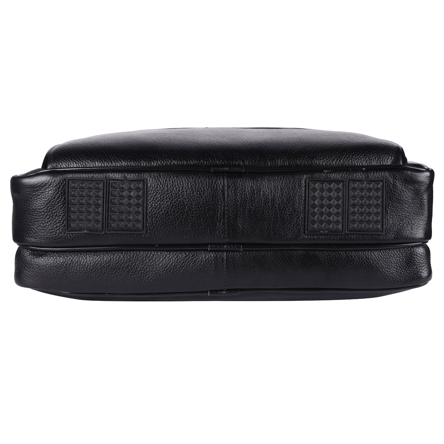 Genuine Leather Laptop Briefcase – 15.5" Professional Messenger Bag for Men (Black)