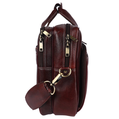 Genuine Leather Executive Briefcase – 15.5" Professional Messenger Bag (Vintage Brown)