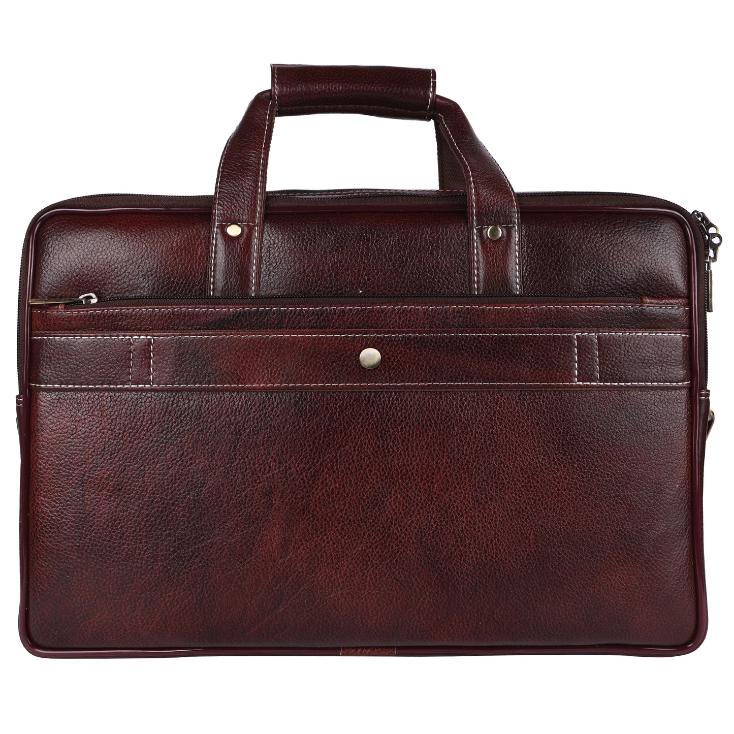 Genuine Leather Executive Briefcase – 15.5" Professional Messenger Bag (Vintage Brown)