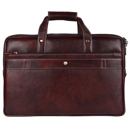 Genuine Leather Executive Briefcase – 15.5" Professional Messenger Bag (Vintage Brown)