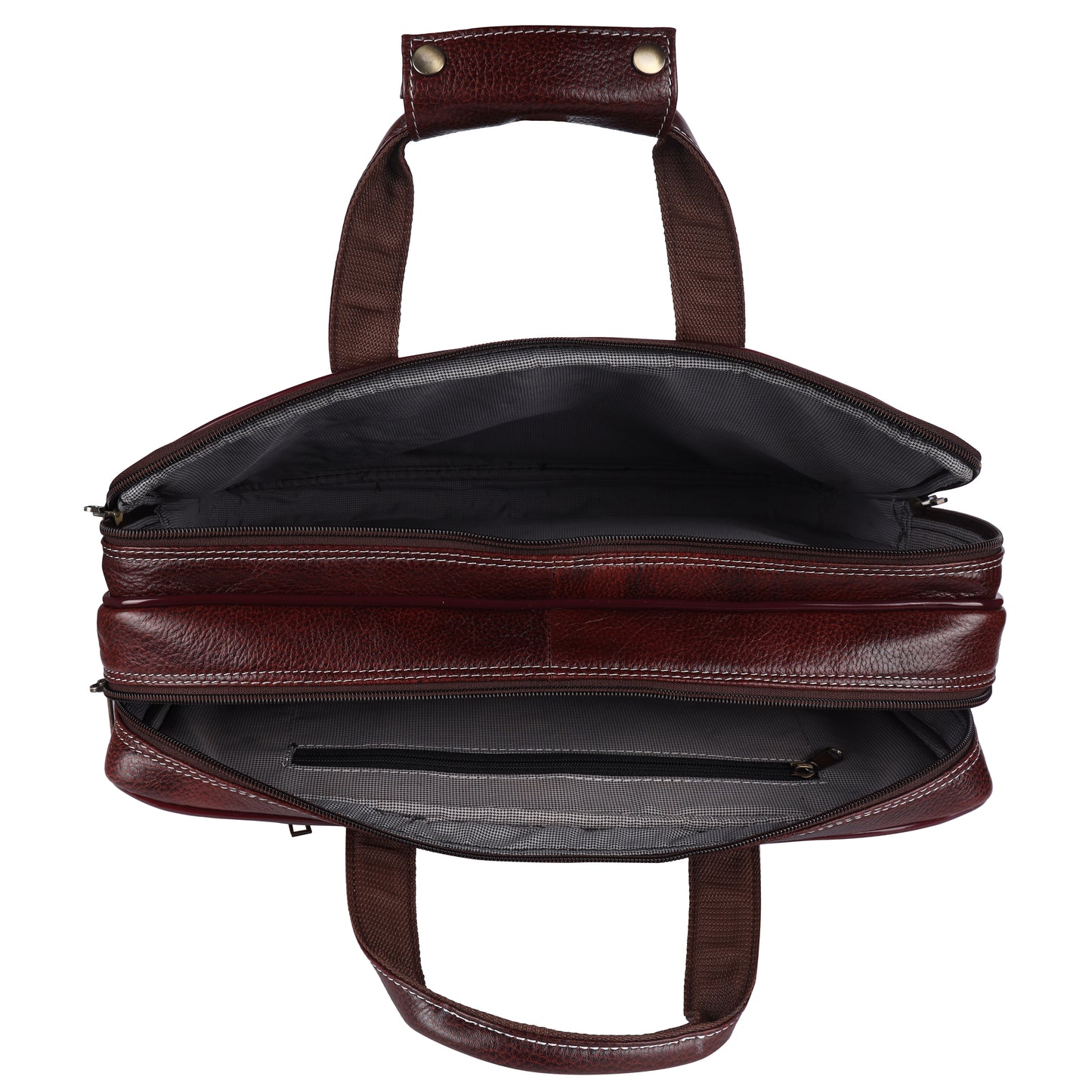 Genuine Leather Executive Briefcase – 15.5" Professional Messenger Bag (Vintage Brown)