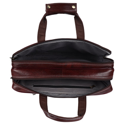 Genuine Leather Executive Briefcase – 15.5" Professional Messenger Bag (Vintage Brown)