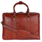 Full-Grain Leather Executive Laptop Briefcase – 15.5" (Cognac Brown)